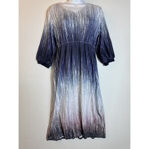 Pixie Lady Midi Dresses for Women V Neck Boho Casual Smocked Waisted Sz M